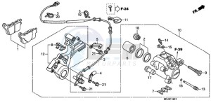 CBR600RA9 BR / ABS MME - (BR / ABS MME) drawing REAR BRAKE CALIPER (CBR600RA)