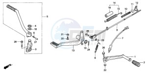 NSR50S drawing PEDAL/KICK STARTER ARM