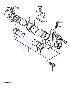 RGV250 1989 drawing FRONT CALIPER