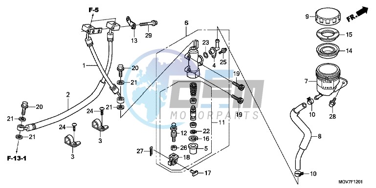 REAR BRAKE MASTER CYLINDER (CBR600FA)