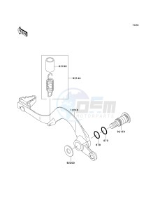 KLX 450 A [KLX450R] (A8F-A9F) A8F drawing BRAKE PEDAL