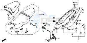 VTR1000F SUPER HAWK drawing SEAT/REAR COWL