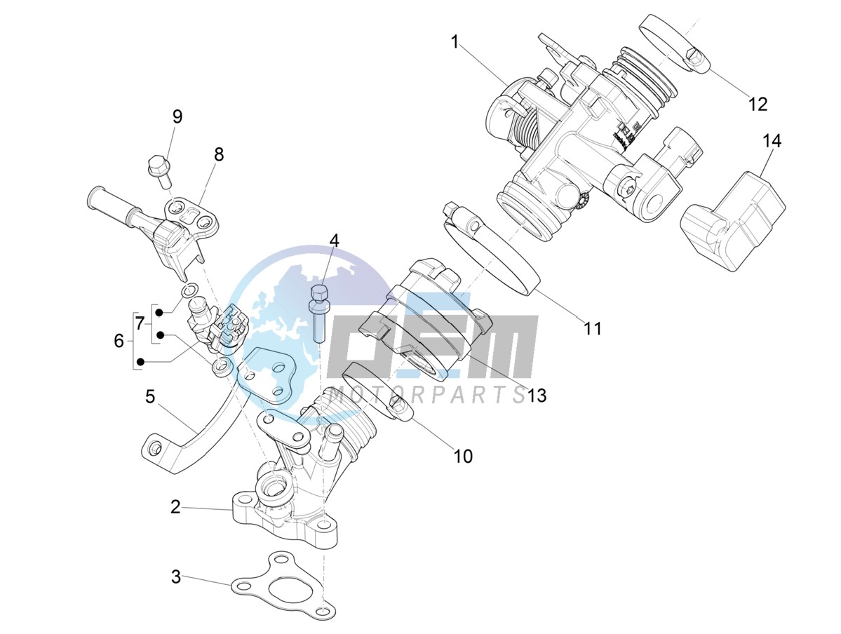 Throttle body - Injector - Union pipe