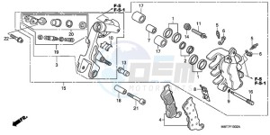 XL1000V9 E / MKH drawing FRONT BRAKE CALIPER (L.)