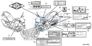 CB500XD CB500X Continue » UK - (E) drawing CAUTION LABEL