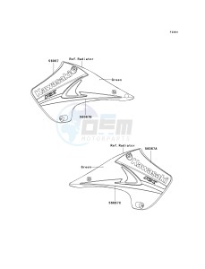 KX 250 R (R6F-R7F) R6F drawing DECALS-- R6F- --- GREEN- -