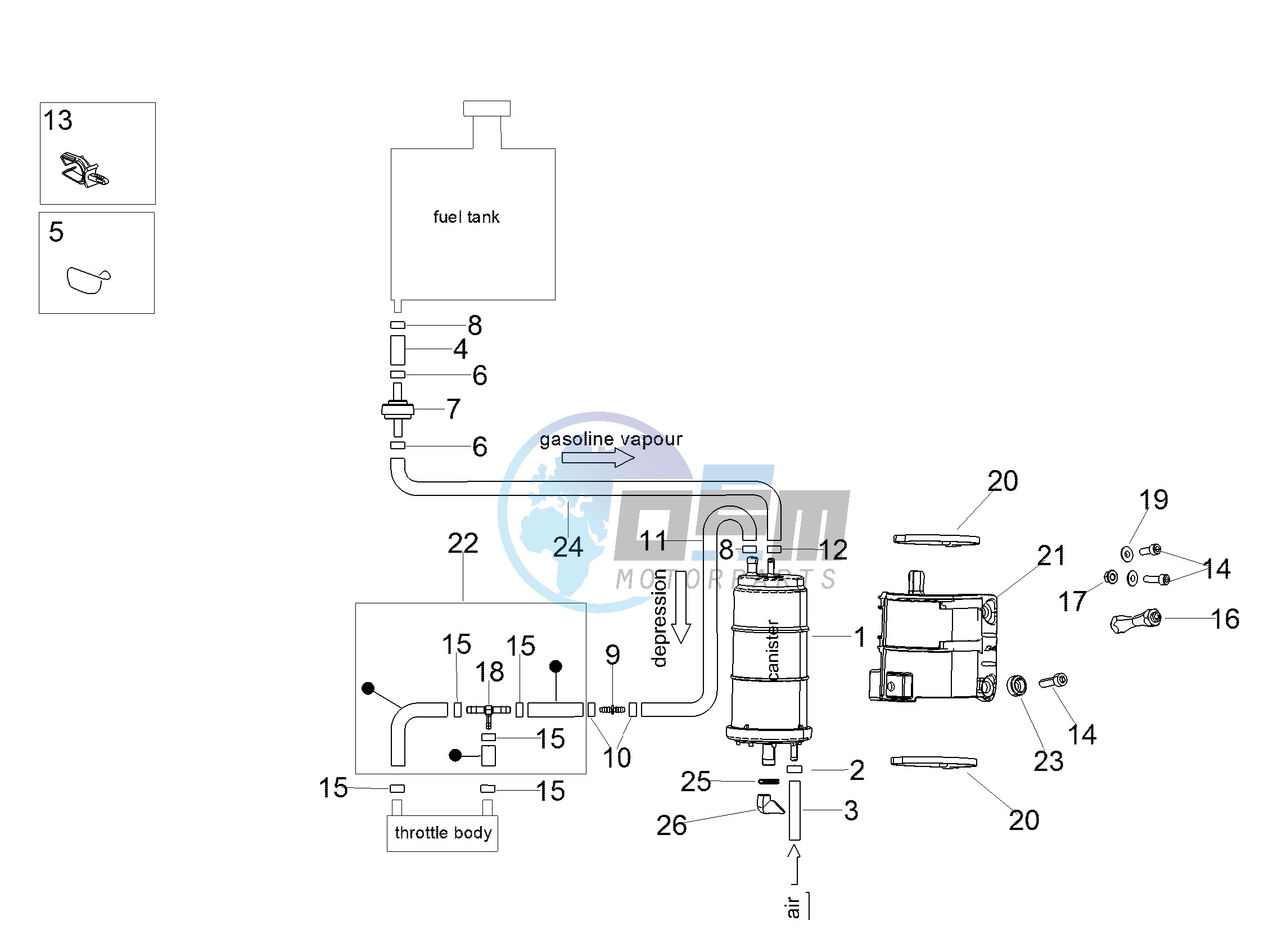 Fuel vapour recover system