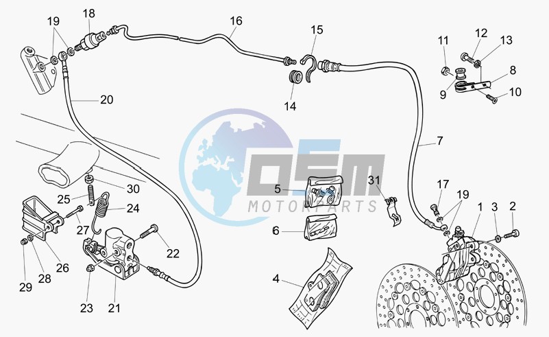 Lh front brake system