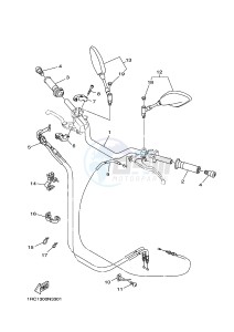 MT09A MT-09 ABS 900 (2DR4 2DR5) drawing STEERING HANDLE & CABLE