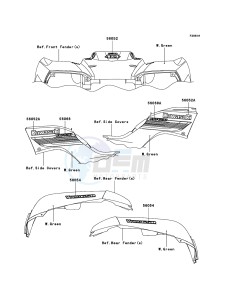 KVF650 4x4 KVF650D8F EU GB drawing Decals(W.Green)(EU,UK)