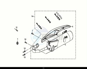 FIDDLE IV 50 (XG05W1-EU) (E5) (M1-M3) drawing EXHAUST MUFFLER