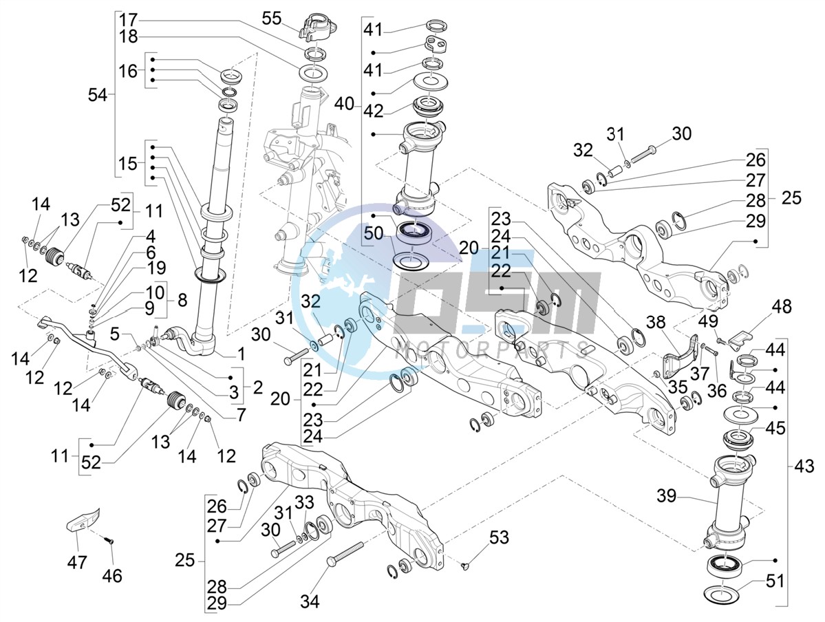 Fork/steering tube - Steering bearing unit