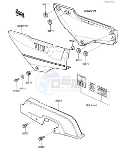 ZX 1000 A [NINJA 1000R] (A1-A2) [NINJA 1000R] drawing SIDE COVERS_CHAIN COVER