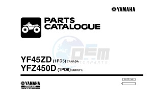 YFZ450 YFZ450D (1PD5 1PD6) drawing .1-Front-Page