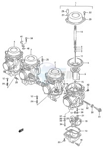 GSX600F (E28) Katana drawing CARBURETOR (MODEL L M N P R S T)