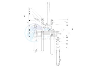 Liberty 125 iGet 4T 3V ie ABS (APAC) drawing Fork's components (Wuxi Top)