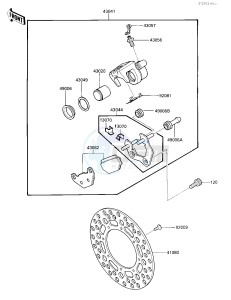 KX 250 F [KX250] (F1) [KX250] drawing REAR BRAKE