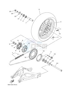 MTM850 MTM-850 XSR900 (B90A) drawing REAR WHEEL