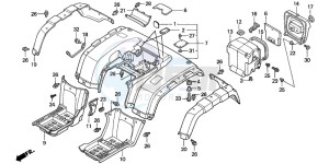 TRX350TE FOURTRAX 350 ES drawing REAR FENDER (TRX350TE/FE)