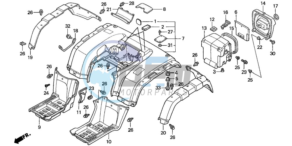 REAR FENDER (TRX350TE/FE)