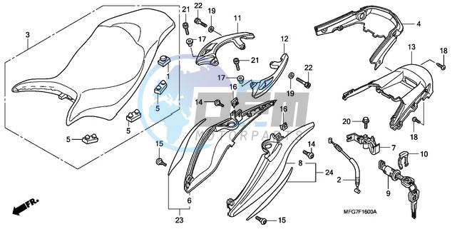 SEAT/REAR COWL