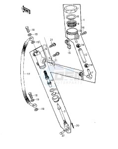 KZ 1000 A [KZ1000] (A3-A4) [KZ1000] drawing REAR MASTER CYLINDER-- KZ1000-A4- -