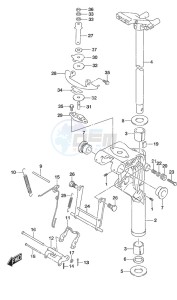 DF 20A drawing Swivel Bracket - Tiller Handle w/Power Tilt