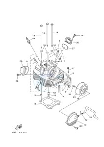 YFM350FWA YFM35FGB GRIZZLY 350 4WD (1NS3 1NS3 1NS4) drawing CYLINDER HEAD