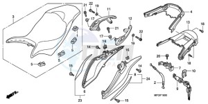 CB600FA3A UK - (E / ABS MKH ST) drawing SEAT/REAR COWL