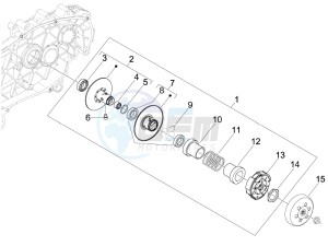 LXV 50 4T 2V 25 Kmh B-NL drawing Driven pulley