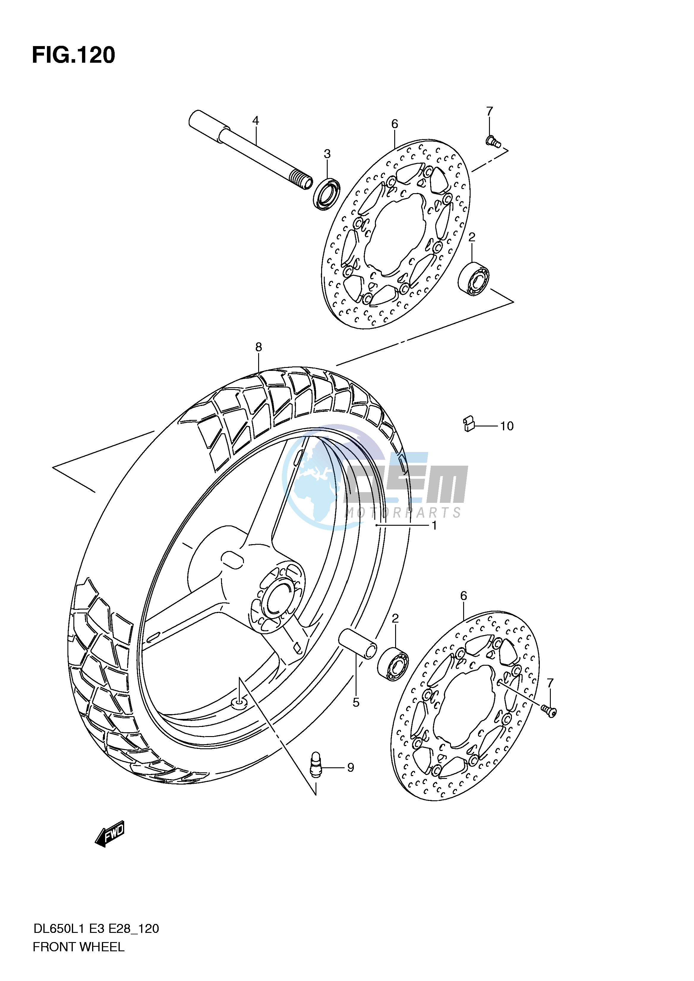 FRONT WHEEL (DL650L1 E33)