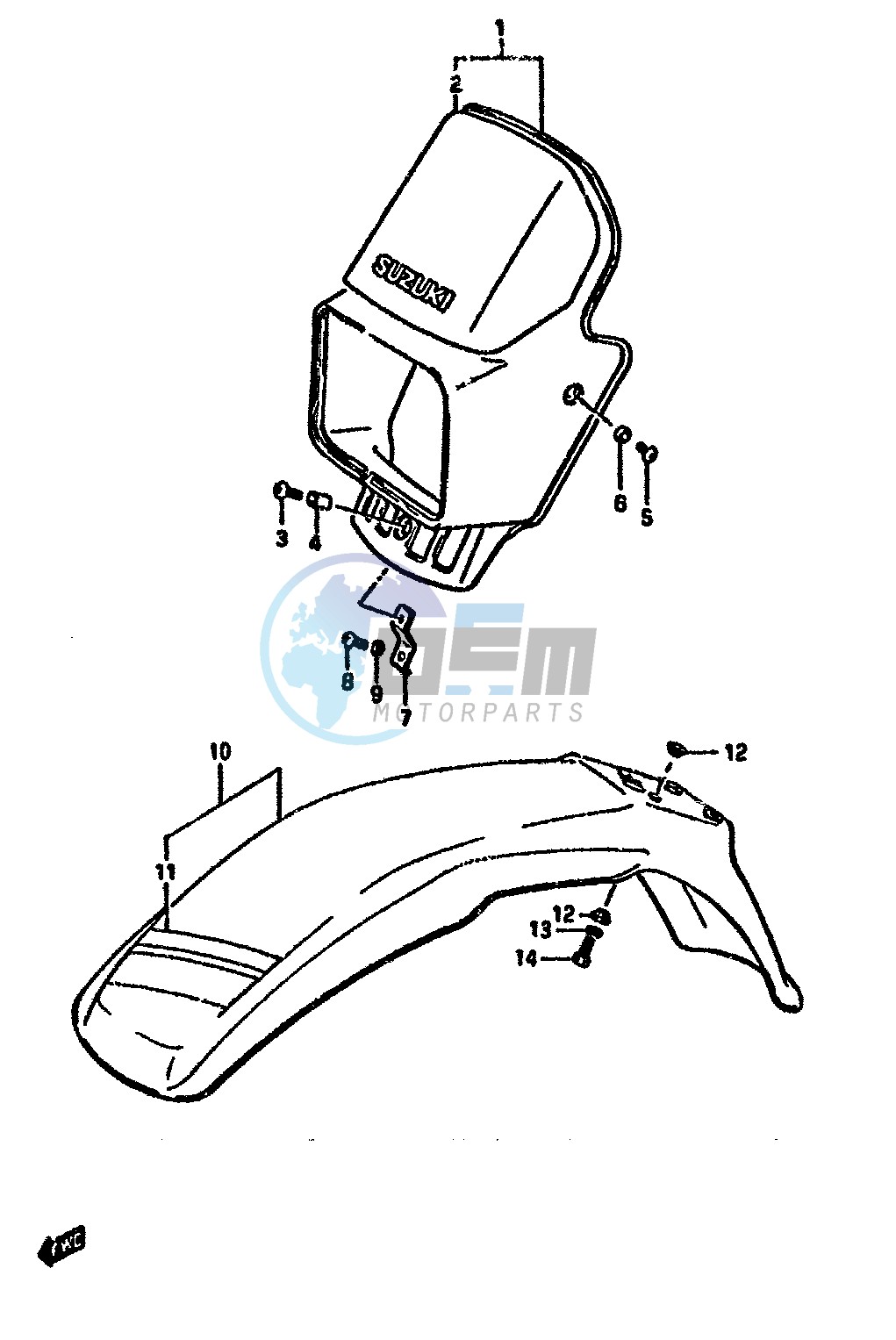 HEADLAMP COVER-FRONT FENDER (MODEL F)