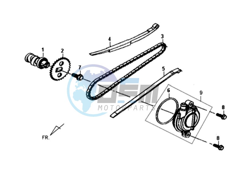 CHAIN / CHAIN TENSIONER / CHAIN GUIDE