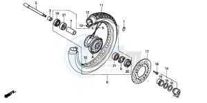 VT600C 400 drawing FRONT WHEEL