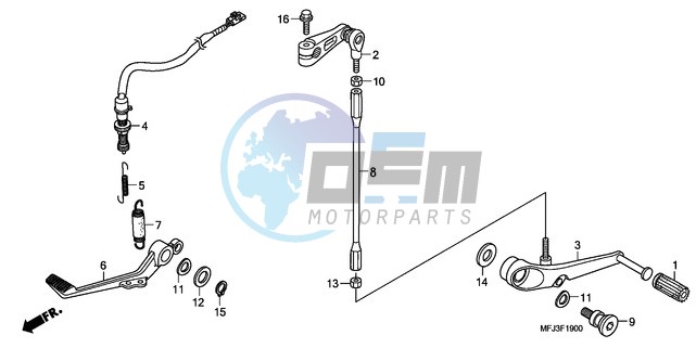 BRAKE PEDAL/CHANGE PEDAL