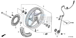 CBR125RWB CBR125RW E drawing FRONT WHEEL