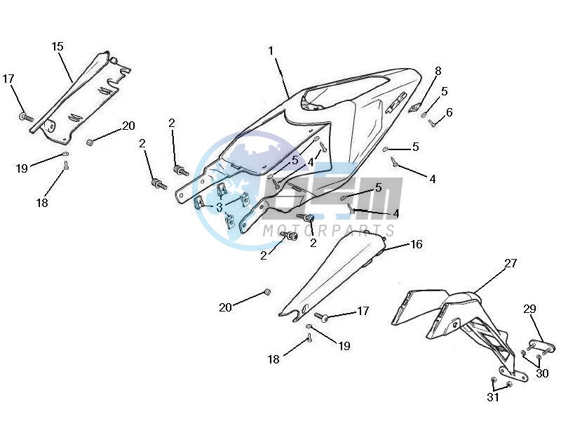 Rear cover - Splash guard