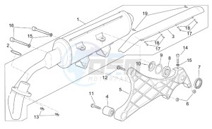 Scarabeo 125-150-200 (eng. Rotax) drawing Exhaust unit