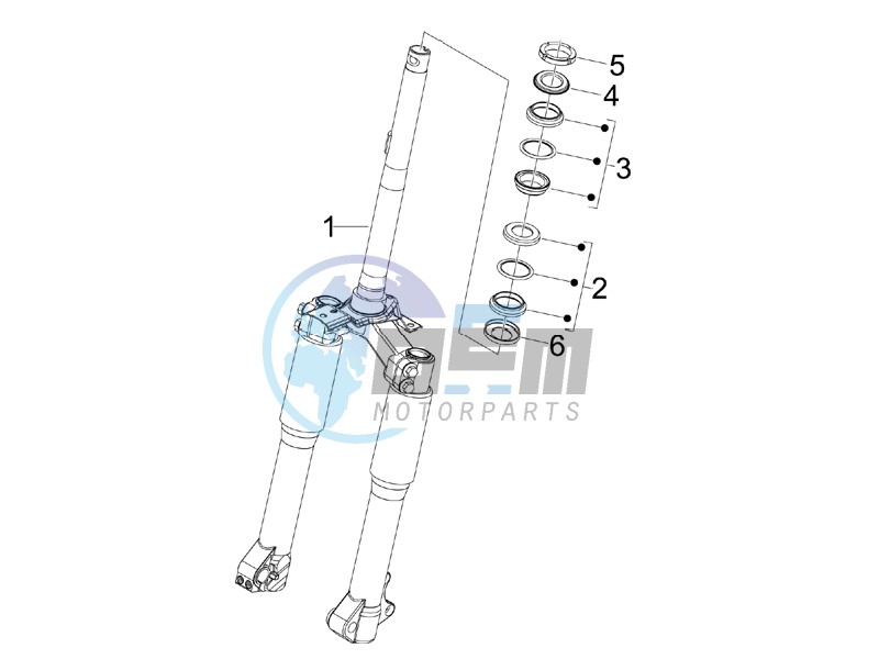 Fork steering tube - Steering bearing unit