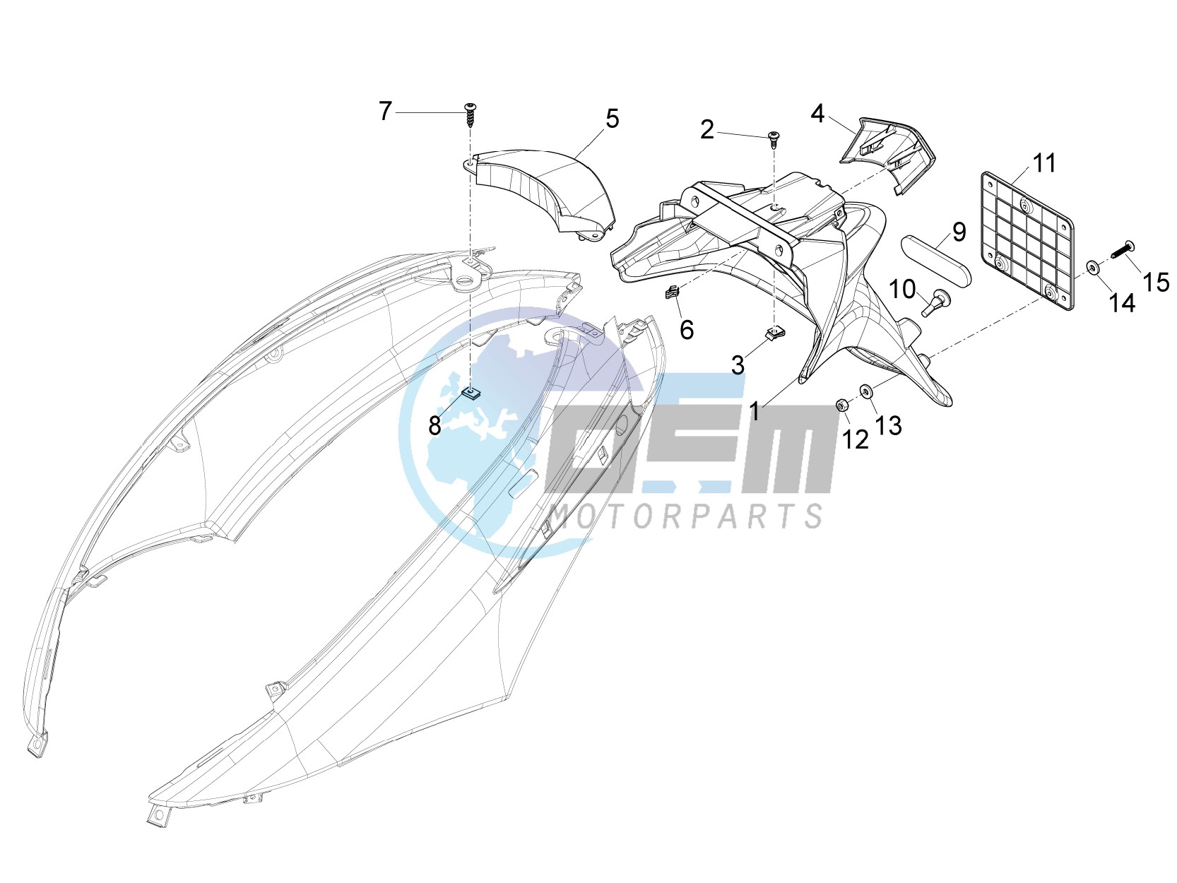 Rear cover - Splash guard