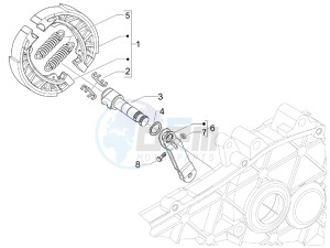 S 50 4T 4V College drawing Rear brake - Brake jaw