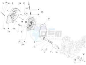 150 4T 3V ie Primavera (APAC, LATAM) (AU, S.A., TH, TN, VT) drawing Flywheel magneto cover - Oil filter