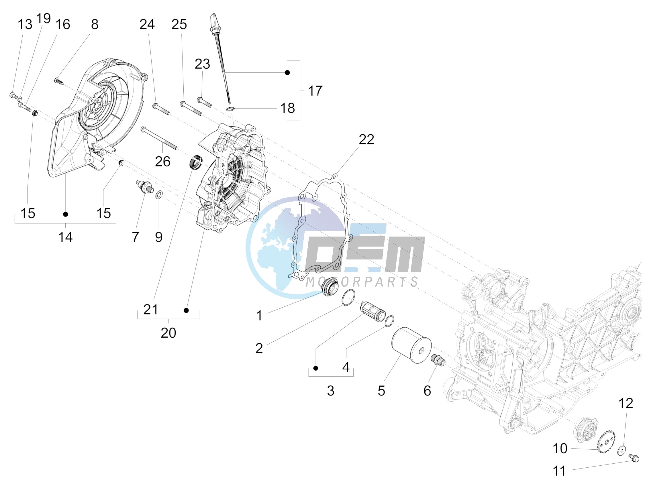 Flywheel magneto cover - Oil filter