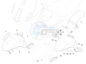 Primavera 150 4T 3V iGET (APAC) (AU, CN, EX, RI, TN) drawing Wheel huosing - Mudguard