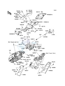 Z1000 ABS ZR1000EDF FR XX (EU ME A(FRICA) drawing Cowling(Upper)