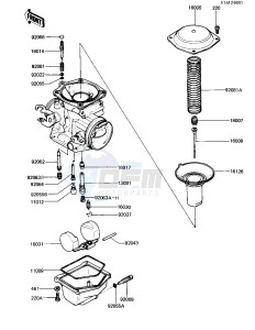 KZ 440 G (G1) drawing CARBURETOR PARTS