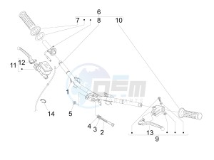 Fly 50 4T 2V 25-30Km/h drawing Handlebars - Master cil