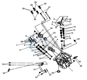 QUADRAIDER 600 drawing CYLINDER HEAD CPL   / THERMOSTAT