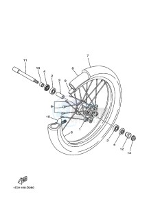 YZ250 (B9U2) drawing FRONT WHEEL