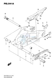 GSX-R750 drawing REAR SWINGING ARM L5